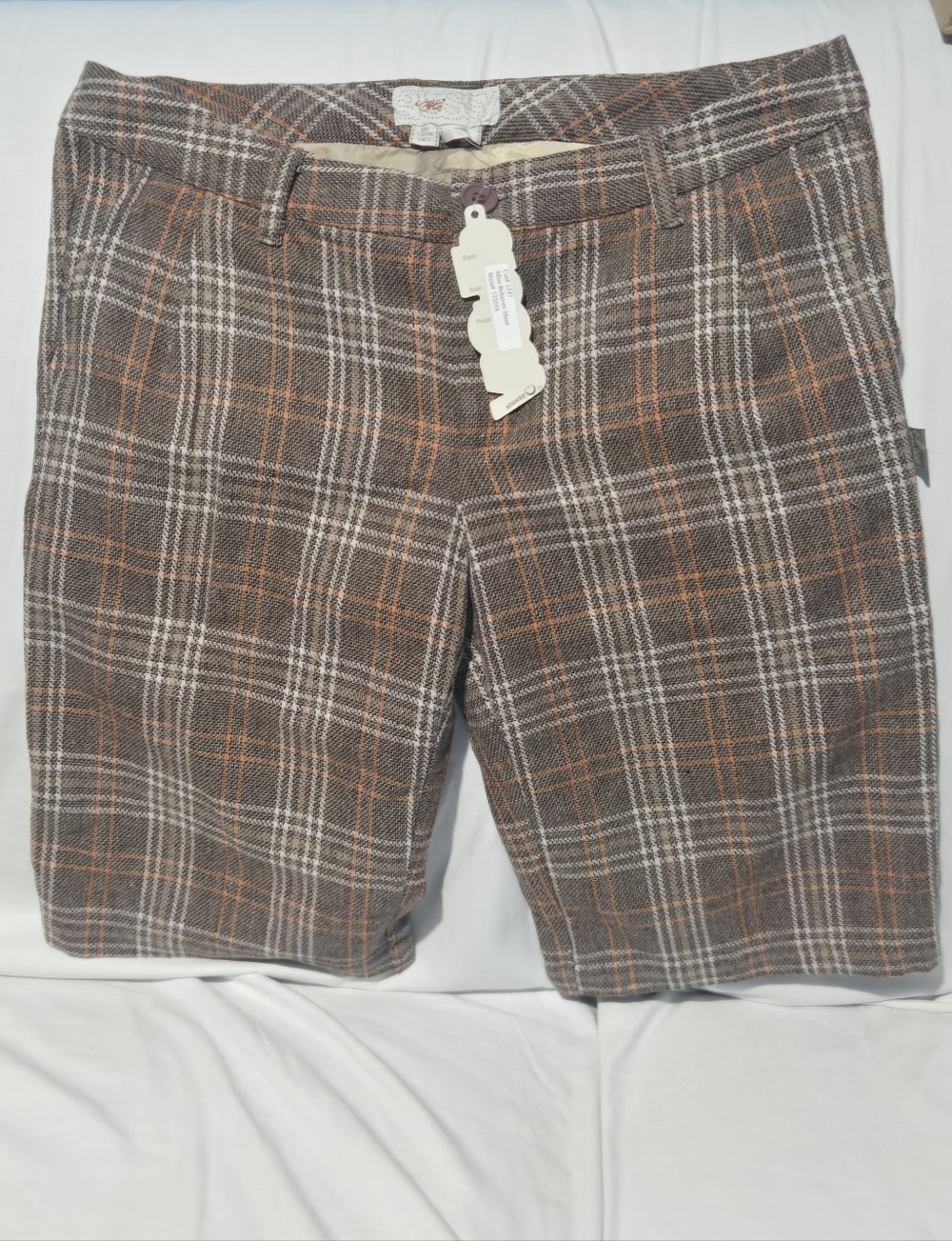 Deadstock Stüssy Girls Archival Plaid Shorts Grey Orange Sty 122058 Cut 1247 Y2k